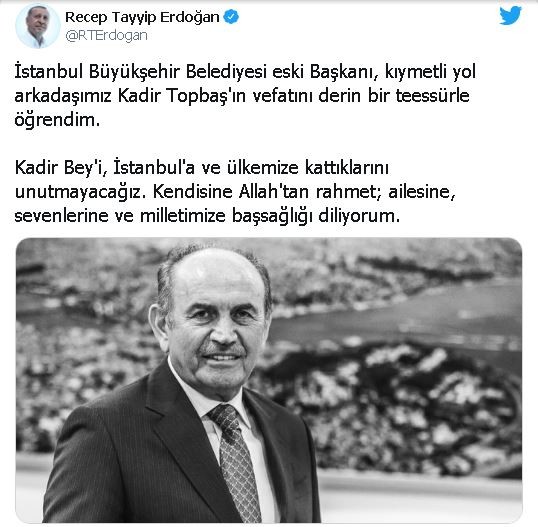Cumhurbaşkanı Erdoğan Kadir Topbaş için taziyede bulundu!